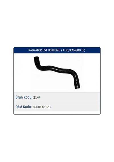 Master M2144 Radyator Hortumu Ust 8200118128