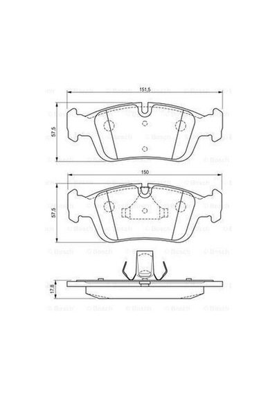 BOSCH 986494015 Disk Balata 316 Ci Coupe 03.2002 - 03.2004; 316 Ci Coupe 04.2004 - 05.2006; 316 Ci Coupe 10.1999 - 0