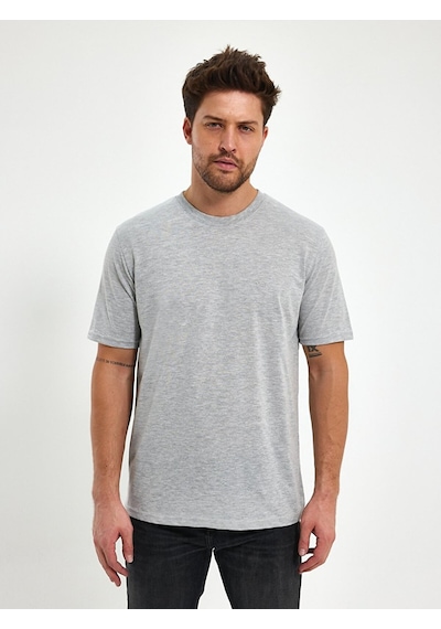 Ltb Bisiklet Yaka Basic Erkek T-Shırt Gri 01224845226089 - 217 Gri