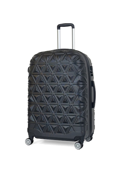 Reymond Luggage Piramit Desen ABS Seyahat Valizi, Canyon Serisi,  Siyah - Büyük Boy Siyah