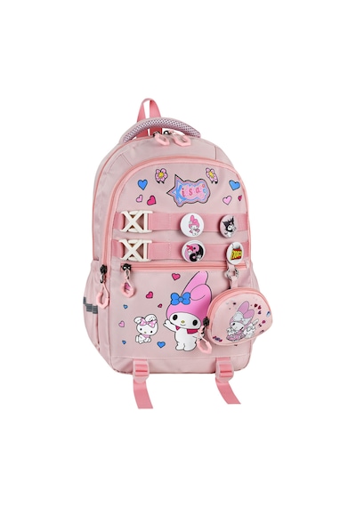 My Melody Baskılı Aksesuarlı Ortopedik Su Geçirmez Ultra Lüx Okul Çantası Termal Beslenme Ve Kalemlik Pembe