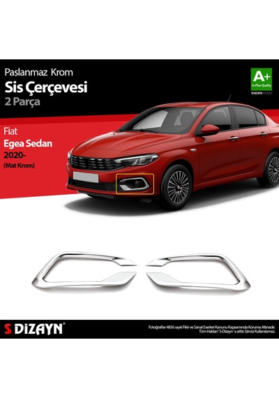 S-Dizayn Fiat Egea Sedan Krom Sis Çerçevesi 2 Prç. 2020 Üzeri Ma