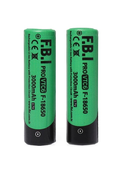 Vtc6 18650 3.7v 3000mah 30a Li-ion Şarjlı Pil + Pil Taşıma Kutusu 2'li Set Açık Kırmızı