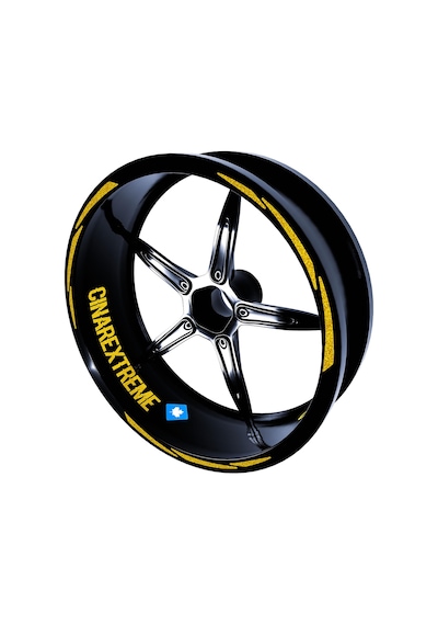 3 Parça Tasarımlı Yaldızlı Gold Jant Şeridi Sticker Çınar Extreme