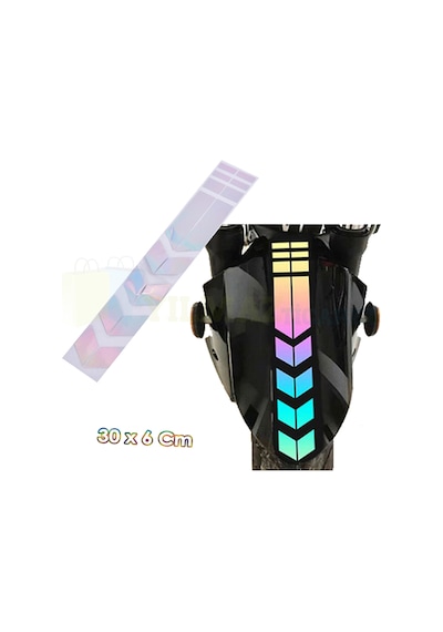 Motosiklet Çamurluk Şerit Hologram Sticker Yapıştırma Etiket