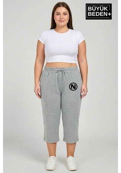 Süperlife Büyük Beden N Baskılı Kadın Şort Kapri Rahat Kalıp Cepli Bağcıklı 3xl-6xl Spr26bsrk591-19 Gri Melanj Süperlife Büyük Beden N Baskılı Kadın Şort Kapri Rahat Kalıp Cepli Bağcıklı 3xl-6xl Spr26bsrk591-19 Gri Melanj