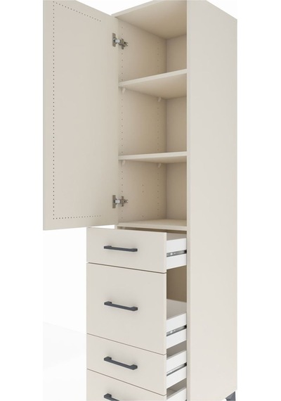 Hyperion Dolap 3 Raflı 4 Çekmeceli Tek Kapaklı 44x44x195 Aytaşı-aytaşı Aytası
