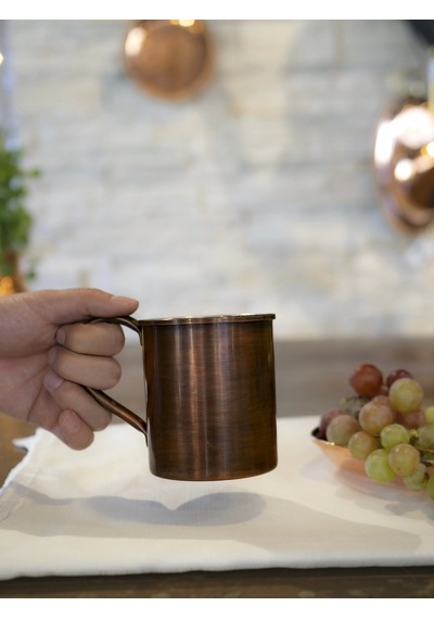 Bakır Kupa Düz Model Oksit Renk 400 ML 2'Li
