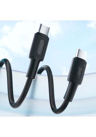 Juo JCBS61 60w Usb Type-c To Type-c Silikon Hızlı Şarj Ve Data Kablosu Siyah 1 Metre