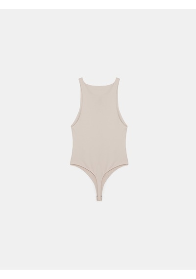 Dilvin 32836 Halter Yaka Bodysuit-taş