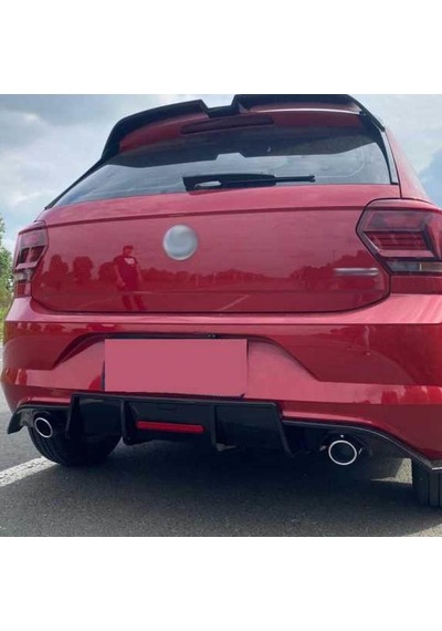 Volkswagen Polo İçin Uyumlu MK6 Çift Egzoz Difüzör Piano Black 2018+