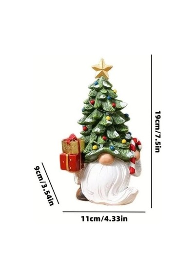 Dekoratif Yılbaşı Cüce Ve Çam Ağacı Biblosu Noel Dekorasyon Figürü Hediyelik Yeni Yıl Süsü Genel