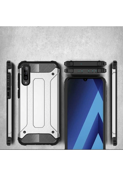 Kilifone - Galaxy A50 Uyumlu - Kılıf Çift Katman Zırh Tank Crash Military Kapak - Mavi
