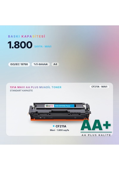 Hp 131a Cf211a Mavi Uyumlu Toner Aa Plus / Laserjet Pro 200 M251 / M276