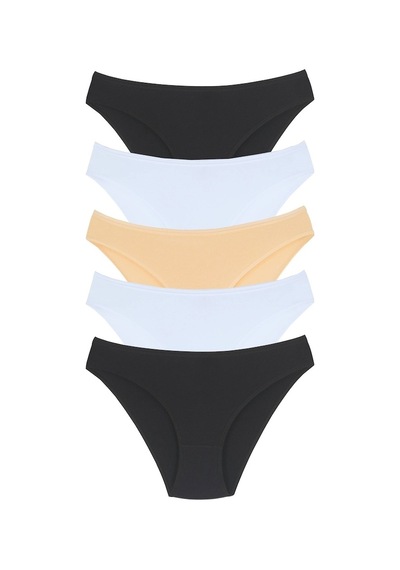 New Lilla 1001 Kadın 5'Lı Günlük Slip Külot (549351481) Çok Renkli