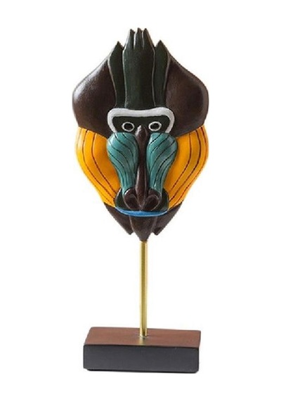 Picasso Maske Soyut Yüz Biblo - Maymun Renkli