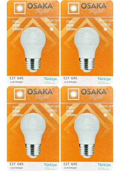 4 Adet Osaka 7w 50w Beyaz Işık E27 Duylu Kalın Duy Led Ampul