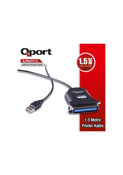 Qport Prlpt 1.5 Usb/Lpt Dönüştürücü 1.5 M Printer Kablosu Q-Prlp