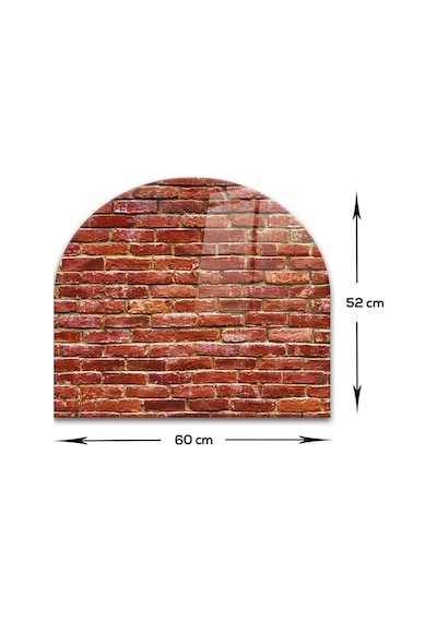 Decorita Cam Ocak Arkası Koruyucu | Oval Şekilli | Tuğla Desenli