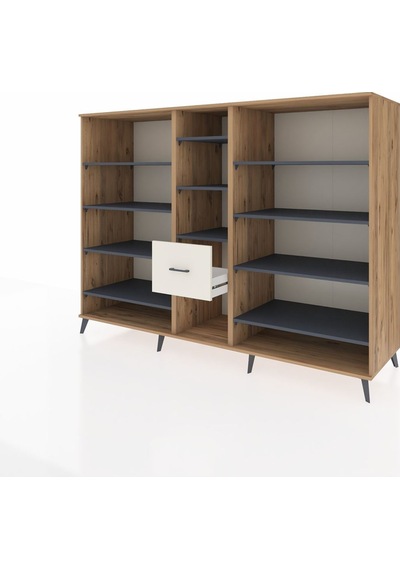 Kronos Dolap 11 Raflı 3 Çekmeceli 220x59x163 Çam-antrasit/aytaşı Çam-antrasit/aytaşı Kronos Dolap 11 Raflı 3 Çekmeceli 220x59x163 Çam-antrasit/aytaşı Çam-antrasit/aytaşı