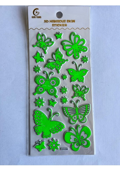 Kelebekler Karanlıkta Parlayan Yapışkanlı Fosforlu Sticker Oda Süsü