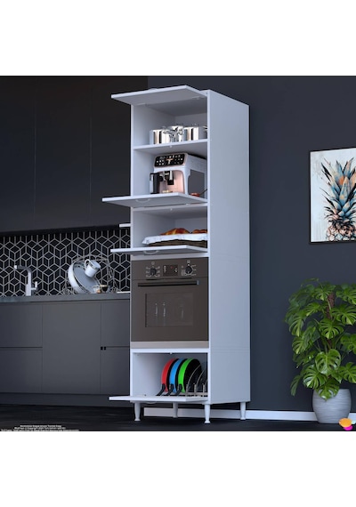 Eliusta Viramo Mikrodalga/ankastre Fırın Dolabı 4 Kapaklı Depolama Alanlı 60x217x56 Cm Modüler Dolap Beyaz Eliusta Viramo Mikrodalga/ankastre Fırın Dolabı 4 Kapaklı Depolama Alanlı 60x217x56 Cm Modüler Dolap Beyaz
