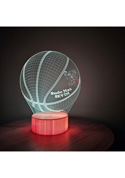 Kişiye Özel Basketbol Temalı 3d Rgb Led Gece Lambası Jetjest Ta
