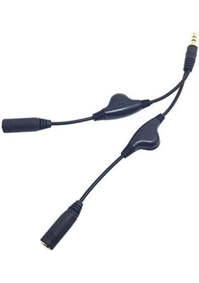 Navidata 3.5 Mm Stereo Ses Kontrollü Kulaklık Çoklayıcı Aux Kablo
