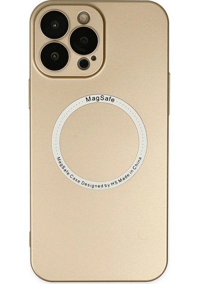 Apple Uyumlu iPhone 13 Pro Kılıf Jack Magneticsafe Lens Silikon Altın