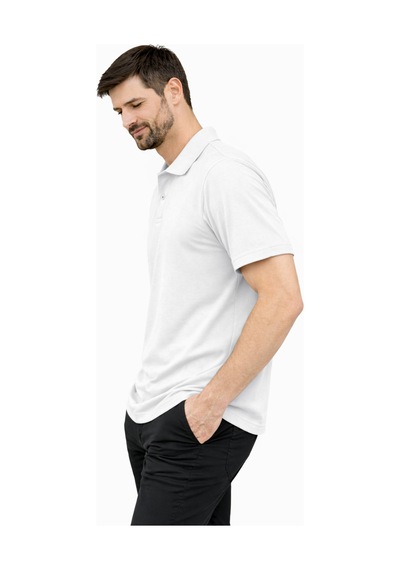 Mekaizen Erkek Slim Fit Polo Yaka Tişört Dar Kesim Basic Kısa Kollu Günlük T-shirt Beyaz