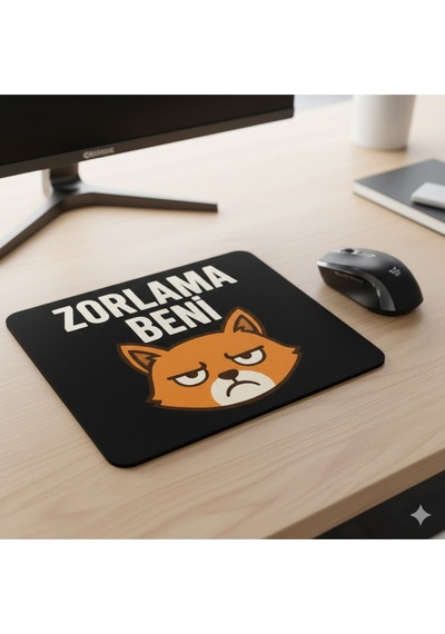 Zorlama Beni Tasarımlı Mouse Pad 23x19cm Fare Altlığı Kaydırmaz Taban Mousepad