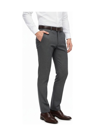 Günce Erkek Regular Fit Hasır Kumaş Pantolon Likra Kumaş Bgl-st05039 Füme
