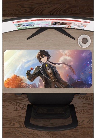 Zhongli Genshin Impact Anime Gacha V5 - 70x30 Xl Gaming Mouse Pad Fare Altlığı