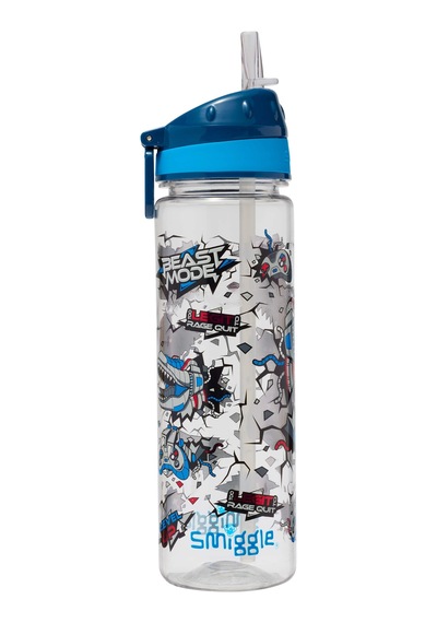 Smiggle - Fly High Bpasız 650ml Pipetli Suluk Desenli