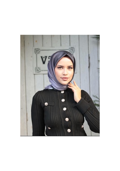 Bushu Degrade Twill Eşarp Degrade Siyah-gri