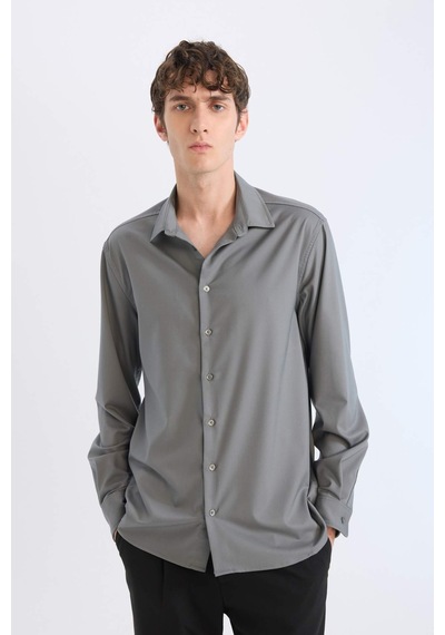 DeFacto Regular Fit Polo Yaka Uzun Kollu Gömlek E3242AX25SPKH496
