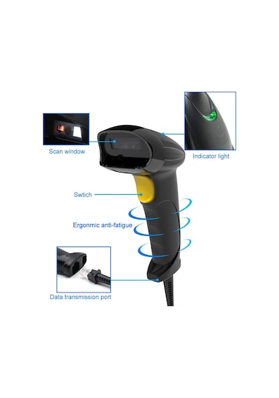Primex X-760h 1d 2d Usb Kablolu Karekod Barkod Okuyucu, Standlı Usb Kablolu Karekod Okuyucu, Win7/8/10/11 Linux Ve Muhasebe Programları İle Tam Uyumluluk