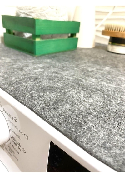 Bellalithe Keçe Çamaşır Makinesi Örtüsü Makine Üstü Pad 55*60 Cm Gri
