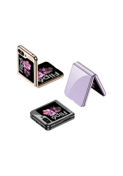 Galaxy Z Flip 6 Kılıf Kılıfist Full Camlı Kıpta Kılıf Siyah