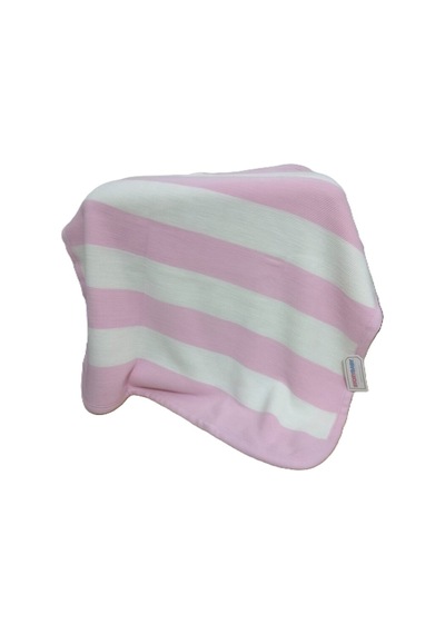 Bebe3 İplik Çizgili Biyeli Wersoft Triko İçi Polarlı Kışlık Battaniye 80 X 80 Cm Pembe Pembe