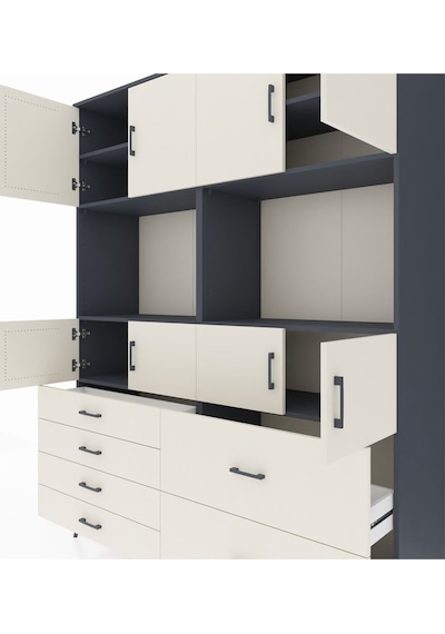 Hyperion Gardrop 8 Raflı 6 Çekmeceli 8 Kapaklı 176x44x221 Antrasit-aytaşı Aytaşı Hyperion Gardrop 8 Raflı 6 Çekmeceli 8 Kapaklı 176x44x221 Antrasit-aytaşı Aytaşı