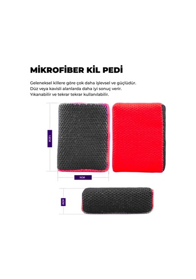Mg Ps Mikrofiber El Kil Pedi 12x9 Cm - Süngerli Clay Pad Boya Yüzey Arındırma Pedi