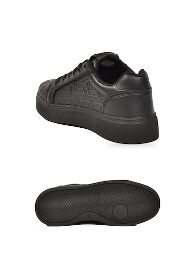 Walkway Siyah Bağcıklı Kalın Tabanlı Rahat Şık Unisex Casual Yürüyüş Ve Spor Ayakkabı Sneaker 26201 G
