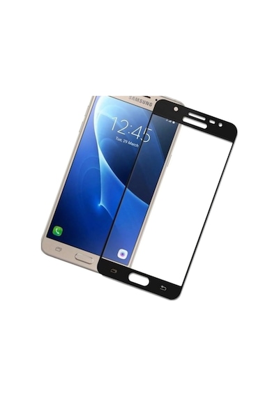 Samsung Uyumlu Galaxy J7 Prime Siyah Tam Kaplayan Ekran Koruyucu Cam