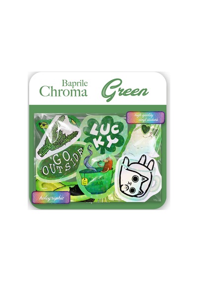 Yeşil Renk Temalı Hologram Stickerlar 21 Adet Sticker Paketi Suya Dayanıklı Laptop Termos Telefon Etiket Seti