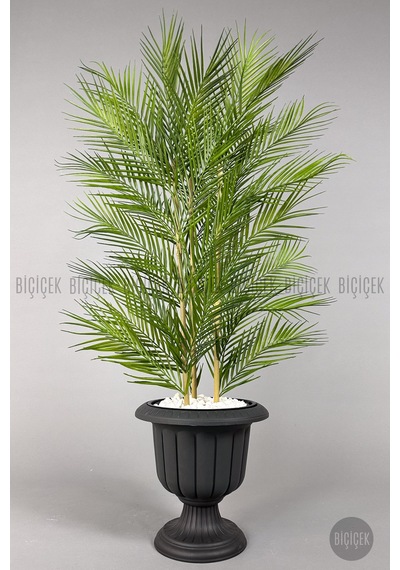 Biçiçek Yapay Areka Palmi̇yesi̇ 130 Cm 33 Yaprak Antresi̇t Nergi̇s Saksıda