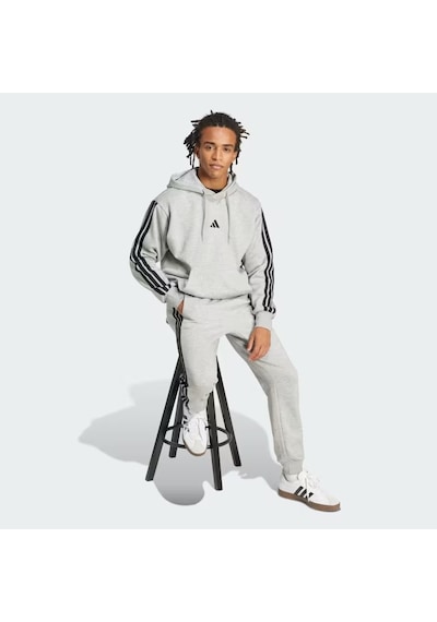 Adidas Essentials 3 Şeritli Erkek Polar Sweatshirt Je6302 Gri