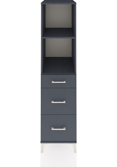 Kronos Dolap 2 Raflı 3 Çekmeceli 44x59x182 Antrasit-antrasit Antrasit
