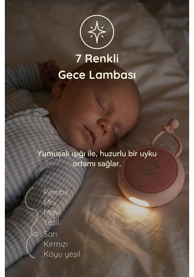 Beyaz Gürültü Cihazı | 33 Sesli, Pışpışlı ve Ninnili Radyasyon İçermeyen Bebek Uyku Arkadaşı