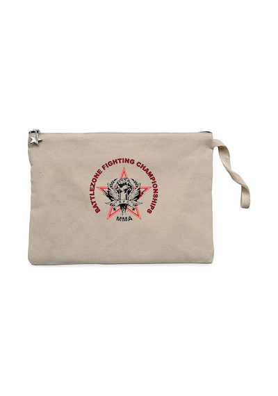 Battlezone Fighting Championship Krem Clutch Cüzdan / El Çantası Krem